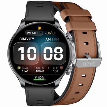 Smartwatch Gravity Viedpulkstenis ar 2 siksniņām GT35-1 / melns (GT35-1)