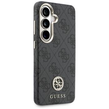 Guess 4G Rhinestone Round Logo MagSafe Aizsargapvalks priekš Samsung Galaxy S26 / melns (GUHMS26SP4GRMDEK)
