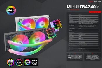 Mars Gaming ML-ULTRA240 CPU Liquid Cooling FDB/ARGB / TRX4/TR4 / AM5 / LGA1700 Водяное охлаждения для процессора (MLULTRA240)