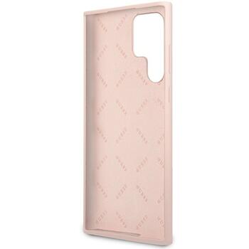 Guess GUHCS23LLSLMGPP Hardcase Silicone Script Metal Logo Защитный чехол для Samsung Galaxy S23 Ultra S918 / розовый (GUHCS23LLSLMGPP)