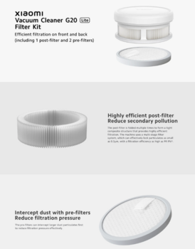 Xiaomi Mi G20 Robotu putekļu sūcēja Lite filtru komplekts (BHR8531GL)