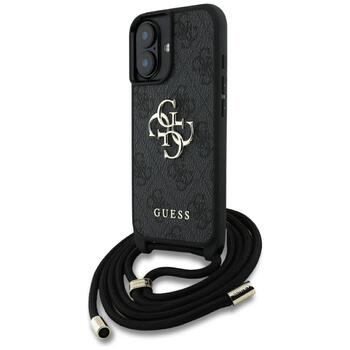 Guess PU 4G Metal Logo Crossbody Strap Case Чехол для iPhone 16 (GUHCP16SP4GMGCRK)