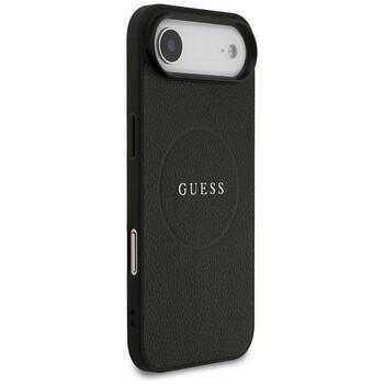 Guess Grained Ring MagSafe case Aizsargapvalks priekš iPhone Air / melns (GUHMP17MPGHSMMK)
