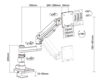 Multibrackets MB-7079 Monitora turētājs ar augstuma regulēšanu (MB-7079)