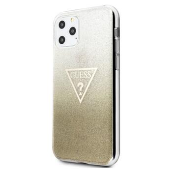 Guess GUHCN65SGTLGO Hardcase Glitter Triangle Aizsargapvalks priekš iPhone 11 Pro Max / zelta (GUHCN65SGTLGO)