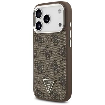 Case Guess 4G Triangle Logo MagSafe Защитный чехол для iPhone 17 Pro / коричневый (GUHMP17LP4TSRCMW)