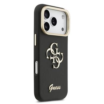 Guess PU Grained 4G Logo Stand Camera Frame Case Защитный чехол для iPhone 17 Pro / чёрный (GUHCP17LPCS4GSK)