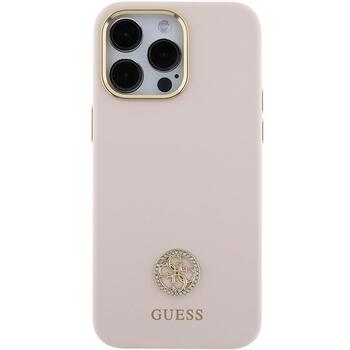 Guess Silicone Logo Strass 4G Back Case Защитный Чехол для Apple iPhone 15 Pro Max (GUHCP15XM4DGPP)