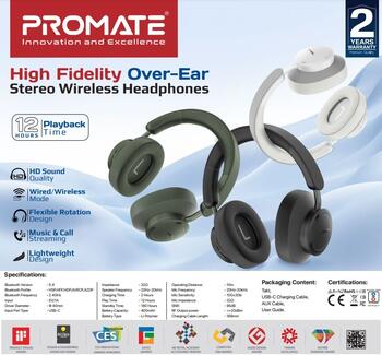 Promate Takt Беспроводные наушники Bluetooth 5.4 / AUX (TAKTGRN)
