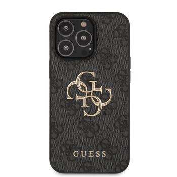 Guess PU 4G Metal Logo Case Защитный чехол для iPhone 13 Pro Max / серый (GUHCP13X4GMGGR)