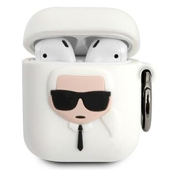 Karl Lagerfeld KLACCSILKHWH AirPods cover Защитный чехол Silicone Ikonik / белый (KLACCSILKHWH)