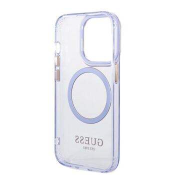 Guess GUHMP14XHTCMU Hardcase Gold Outline Translucent MagSafe Aizsargapvalks priekš iPhone 14 Pro Max 6,7