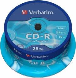 Verbatim Матрицы CD-R 700MB 1x-52x Extra Protection, 25 Pack Spindle (43432V)