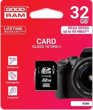 Goodram 32GB SDHC U1-I Class 10 UHS-I Kарта памяти (S1A0-0320R12)