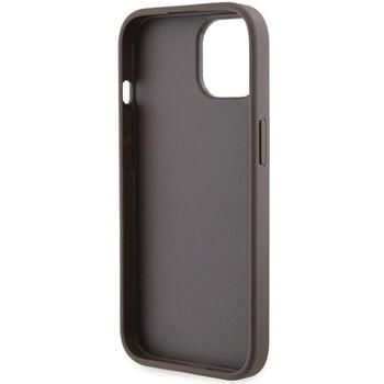 Guess GUHCP15SPGS4TDW Hardcase Grip Stand 4G Triangle Strass Aizsargapvalks priekš iPhone 15 / 14 / 13 6.1