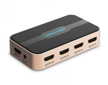 Vention HDMI Sadalītājs 1in4 Out / 4K@30Hz / HDMI 1.4 / DC 5V Barošana / metāla korpuss (ACCG0-EU)