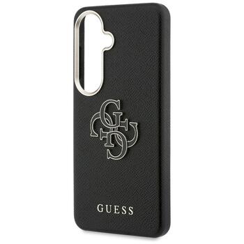 Guess Grained Big 4G Metal Logo Case Aizsargapvalks priekš Samsung Galaxy S26 Plus / melns (GUHCS26M5PS4RGGK)