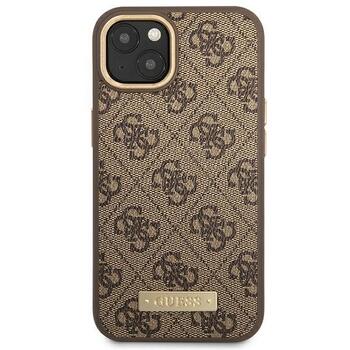 Guess GUHMP14MU4GPRW Hardcase 4G Logo Plate MagSafe Aizsargapvalks priekš iPhone 14 Plus / 15 Plus 6.7