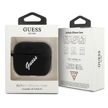 Guess GUACAPLSVSBW AirPods Pro cover Защитный чехол для AirPods Pro Silicone Vintage / чёрный/белый (GUACAPLSVSBW)