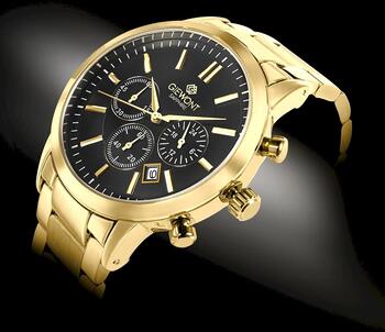 Giewont Chronograph Sapphire Vīriešu pulkstenis / zelta melns (GW8510-B5)