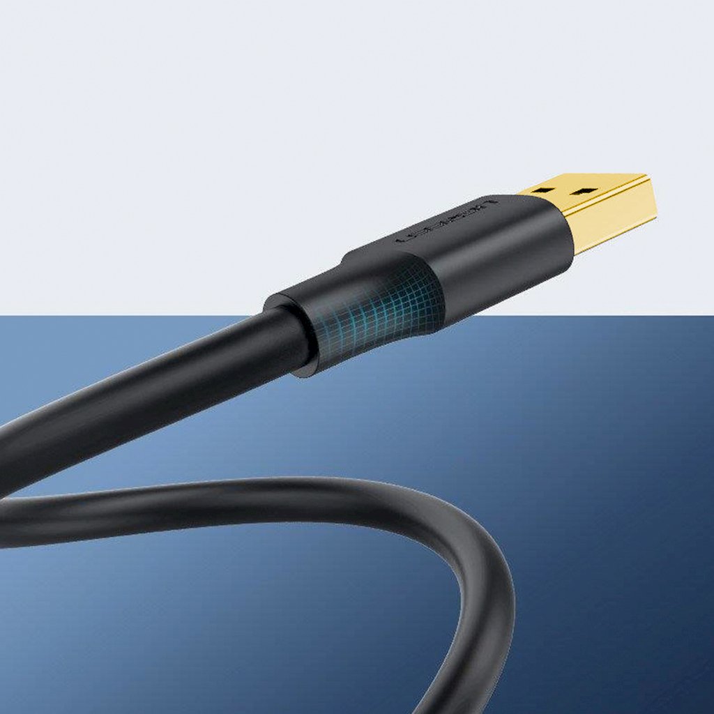 UGREEN 10371 USB kabelis USB 3.2 Gen 1 (3.1 Gen 1) 2 m USB-A 5 Gbit/s / melns, pelēks (UG-10371)