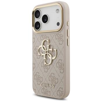 Guess 4G Big 4G Classic Logo Big Strap Metal Buttons Case Aizsargapvalks priekš iPhone 17 Pro / rozā (GUHCP17LP4G4BCSP)