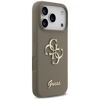 Guess Silicone Big 4G Script Case Защитный чехол для iPhone 17 Pro / коричневый (GUHCP17LSC4GSMW)