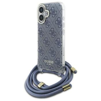 Guess GUHCP16SHC4SEB Crossbody Cord 4G Print Защитный чехол для iPhone 16 6.1