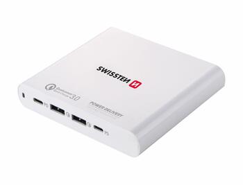 Swissten Premium Сетевое зарядное устройство Notebooks and MacBook / 87W / PD3.0 / QC3.0 / PPS (SW-TCH-87W-PD30-QC30-W)