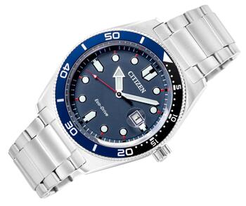 CITIZEN Marine Sporty Мужские часы AW1761-89L / серебристо-синий (AW1761-89L)
