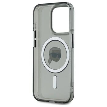 Karl Lagerfeld KLHMP15LHLSKIK Hardcase IML Metal Karl Head MagSafe Aizsargapvalks priekš iPhone 15 Pro 6.1