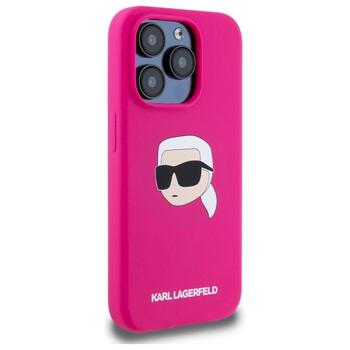 Karl Lagerfeld KLHMP15XSKHPPLF Silicone Karl Head Print MagS Aizsargapvalks priekš iPhone 15 Pro Max 6.7