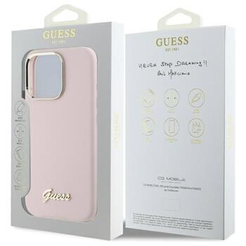 Guess GUHCP16LSMBSLP Hardcase Silicone Script Metal Logo & Frame Защитный чехол для iPhone 16 Pro 6.3