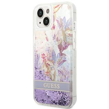 Guess GUHCP14MLFLSU Flower Liquid Glitter Защитный чехол для iPhone 14 Plus / 15 Plus 6.7