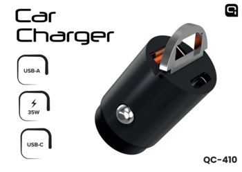 Quick QC-410 Auto Lādētājs ar USB-C / USB 35W (QC-410)