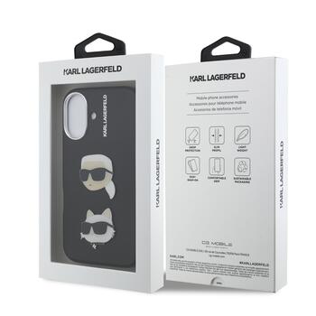 Karl Lagerfeld Grained PU K&CH Heads Case Чехол для Apple iPhone 16 (KLHCP16SPSFDHPK)