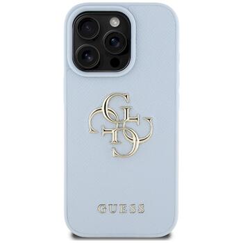 Case Guess Grained Big 4G Logo Small Classic Logo Защитный чехол для iPhone 16 Pro / синий (GUHCP16LPGT4MBB)