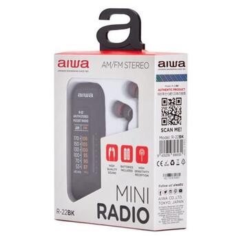 AIWA R22 Pārnēsājams Radio ar Austiņām (R22-BLK)