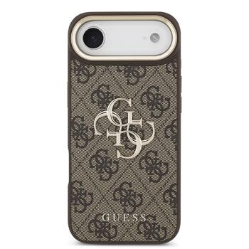 Guess PU Leather 4G Metal Logo Gold Frame Case Защитный чехол для iPhone Air / коричневый (GUHCP17M4GMGCBR)