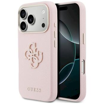 Case Guess FW Resin Logo Защитный чехол для iPhone 17 Pro / розовый (GUHCP17S5PS4RGGP)