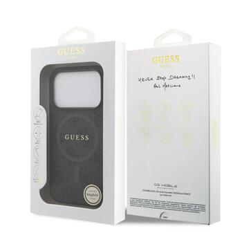 Guess PU Leather 4G Colored Ring MagSafe Case Защитный чехол для iPhone 17 Pro / чёрный (GUHMP17LG4GFRK)