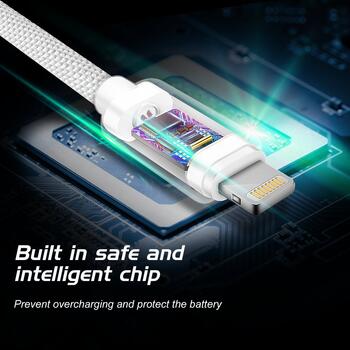 Swissten Textile Fast Charge 3A Lightning Кабель Для Зарядки и Переноса Данных 2m (SW-QU-LIGH-3A-2M-GR)