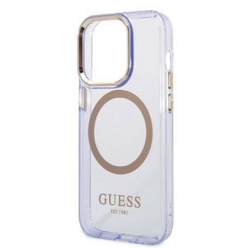 Guess GUHMP14XHTCMU Hardcase Gold Outline Translucent MagSafe Aizsargapvalks priekš iPhone 14 Pro Max 6,7