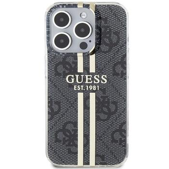 Guess GUHCP15LH4PSEGK Hardcase IML 4G Gold Stripe Aizsargapvalks priekš iPhone 15 Pro 6.1
