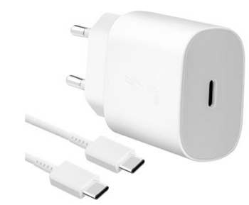 Samsung EP-TA800EWE + EP-DA905BWE Сетевое зарядное устройство 25W + кабель USB-C to USB-C белый (8596311153259)