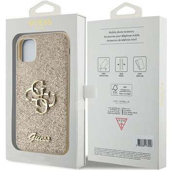 Guess GUHCN61HG4SGD Glitter Script Big 4G Aizsargapvalks priekš iPhone 11/Xr 6.1