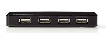 Nedis UHUBU2430BK USB Hub Centrmezgls 4-Porti USB 2.0 (UHUBU2430BK)