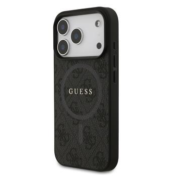 Guess PU Leather 4G Colored Ring MagSafe Case Защитный чехол для iPhone 17 Pro / чёрный (GUHMP17LG4GFRK)
