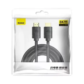Baseus High Definition Series HDMI 2.1 kabelis 8K 60Hz 3D HDR 48Gbps 3m / melns (CAKGQ-L01)
