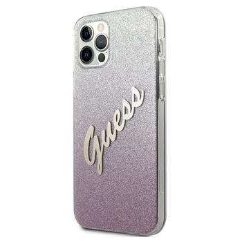 Guess GUHCP12MPCUGLSPI Hardcase Glitter Gradient Script Aizsargapvalks priekš iPhone 12/12 Pro 6,1